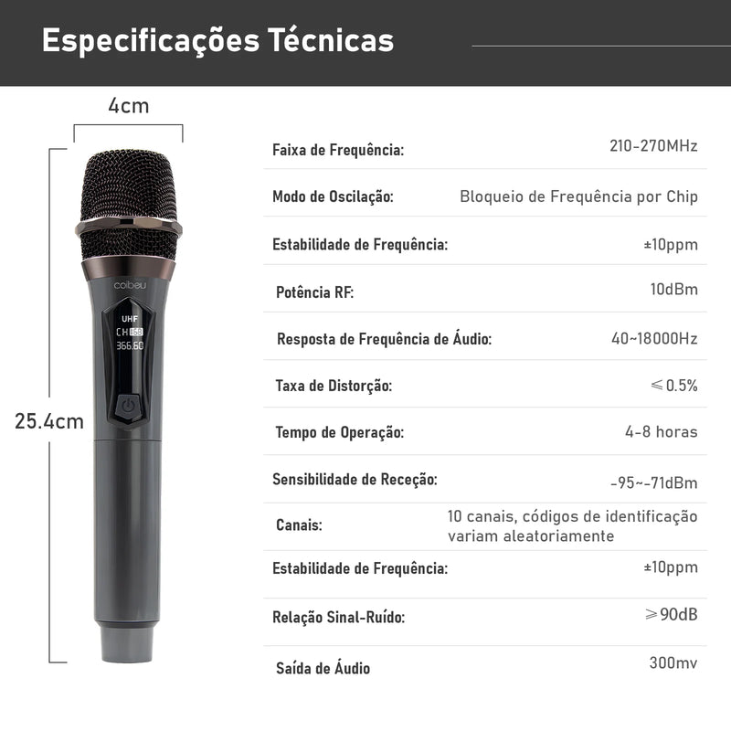 Microfone sem fio karaokê profissional Sennheiser