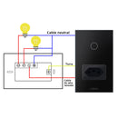 Interruptor Inteligente Tuya Compatível Alexa, Smart Switch com Neutro, APP e WiFi por Toque,