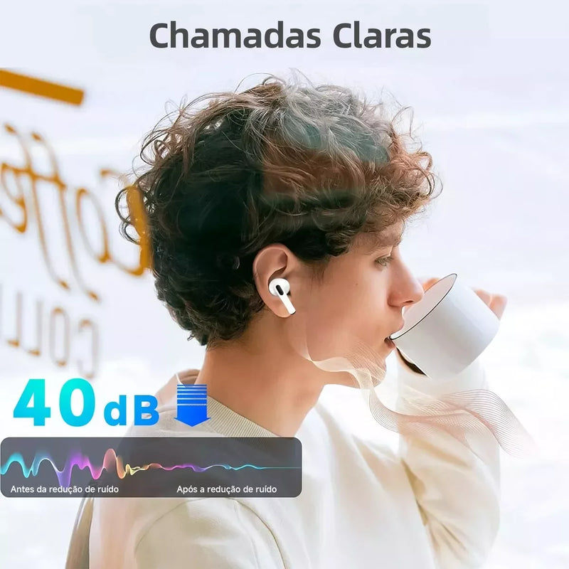 Bettdow Fones De Ouvido Sem Fio Bluetooth 5.3 Esportes À prova d'água e redução de ruído