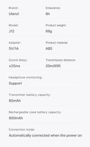 Microfone de lapela sem fio Ulanzi J12 com 20m de comprimento distancia e gravação de áudio e vídeo para smartphone Android e iPhone 16 DJI Action 5800mAh