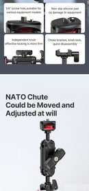 Ulanzi Car Phone Action Camera Holder Hand Pump Suction Cup 360° Adjustable 1/4" for GoPro for Insta360 DJI Action Smart Phone