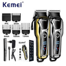 Maquina de Cortar Cabelo Elétrico Profissional Kemei KM-1990 com Display LED