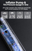 Bomba de ar portátil E-ACE para carro, com bateria de 6000mAh, 12V e 150PSI, sem fio/com fio, para pneus de bicicleta, bolas e motos.