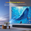 Projetor XIWBSY 4K, 40000 lúmens, Android, Luz do Dia, Foco Automático, 2000 ANSI, WiFi 6, BT 5.3, Vídeo, Home Cinema, Projetor LED para Ambientes Externos