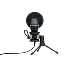 Microfone de mesa RGB com cancelamento de ruído ativo de 48 kHz, conexão USB plug & play e tripé ajustável para streamers/gamers, Coibeu