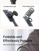 Ulanzi MA30 Tripé para celular com mosquetão, suporte magnético de dupla face para vídeo, luz, vlog, transmissão ao vivo, viagens ao ar livre