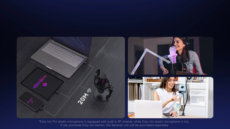 Microfone para jogos USB Comica Uni Pro com botão de cancelamento de ruído/RGB/balanço de ganho e microfone condensador para streaming de podcast
