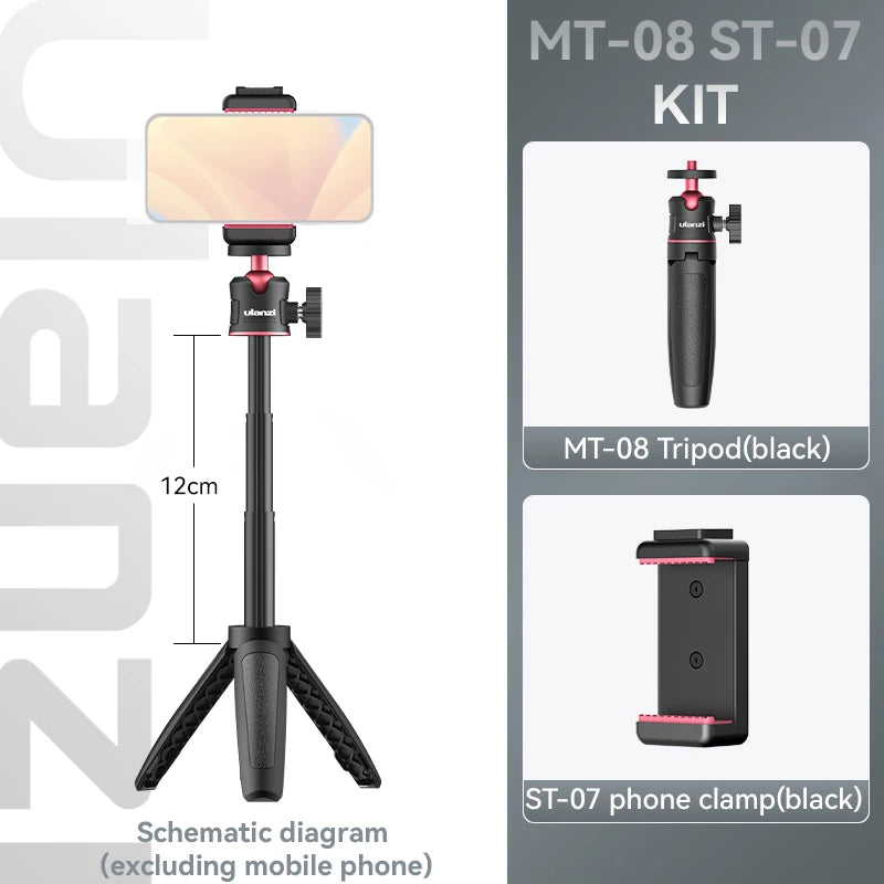 Ulanzi MT-08 Mini Tripé Branco Dobrável Monopé Tripé 1/4'' Universal para DSLR Android iPhone Smartphone