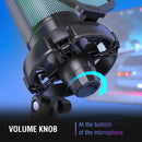 Microfone para jogos USB FIFINE, microfone condensador com RGB, para PC, PS4, PS5 e MAC, adequado para podcasters/jogadores/influenciadores/estúdio doméstico