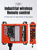 Controle remoto industrial à prova d'água e resistente à poeira para guindaste HENJEL H208 com interruptor de dupla velocidade e controle remoto sem fio de 12 V/24 V CC.