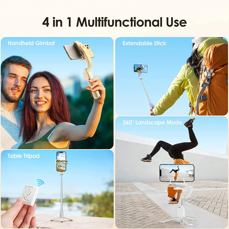 Estabilizador Gimbal Portátil Hohem iSteady Q para Celular, Haste Extensora, Tripé Ajustável com Controle Remoto para Smartphone