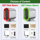 Nível a laser autonivelante Huepar de 2 linhas, feixe verde/vermelho, base magnética, bateria de íons de lítio recarregável, para construção e ferramentas de bricolage