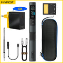 Ferro de solda com temperatura ajustável FNIRSI HS-02 DC 20V 100-450℃ Estação de retrabalho de solda PD 100W Ferramenta de reparo portátil