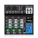 Mesa de Mixagem Analógica VEDO AF4 com Placa de Som Digital Integrada, 4 Canais, Configurações de Função Personalizadas, Console de Mixagem Analógica para Apresentações ao Vivo