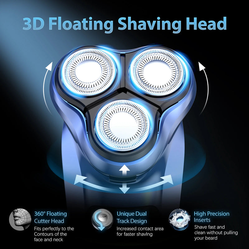Sejoy Barbeador Elétrico para Homens Barbeadores Elétricos Recarregáveis Rotativos Barbeador Portátil de Viagem Ideia Presente Aparador de Barba