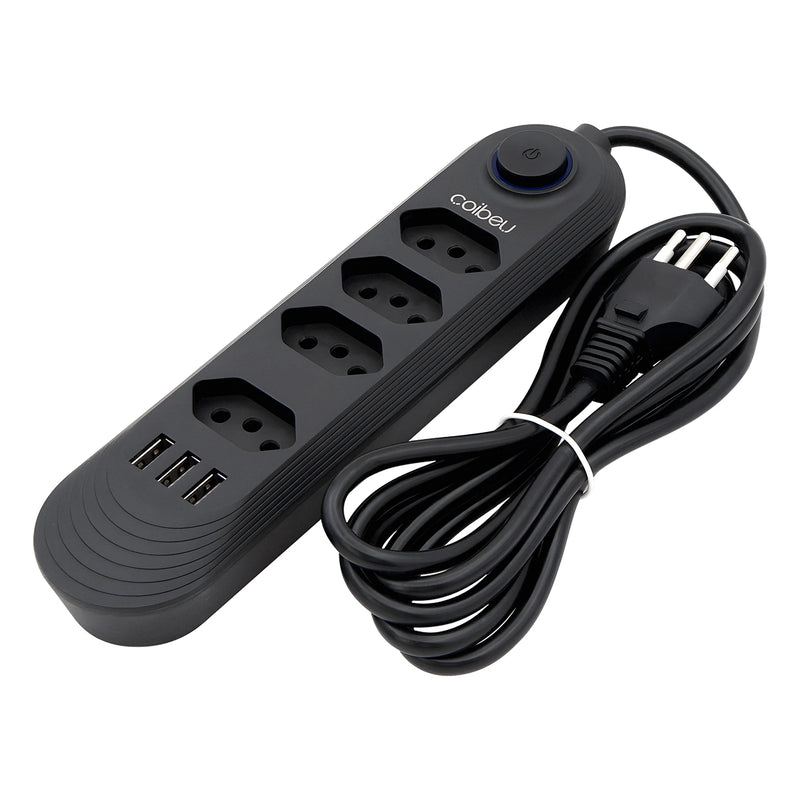 Filtro de Linha extensão com Tomada, universal, USB e Tipo C