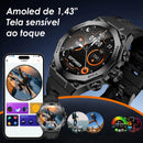 AM18 Smartwatch AURAFIT ENERGY 2 Masculino, 1,43" AMOLED, 150+ Modos Esportivos, Monitor Saúde relógio inteligente, Android/iOS