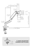 Suporte de mesa para monitor Bewiser de 13" a 32" com capacidade de peso de até 9 kg (19,8 lbs), altura ajustável, rotação de 360°