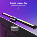 lâmpada para Monitor RGB de brilho e temperatura de cor ajustável, controle por toque inteligente e proteção para os olhos.