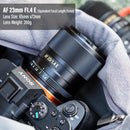 Lente Viltrox 23mm 33mm 56mm F1.4 25mm f1.7 com foco automático, lente prime de grande abertura para retratos, compatível com câmeras Sony com montagem E (APS-C).