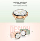 Relógio inteligente esportivo e fitness feminino com monitor de frequência cardíaca, à prova d'água e ideal para presentear.