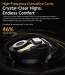 Fones de ouvido sem fio QCY HT10 AilyBuds Pro+ com cancelamento de ruído ativo (ANC), áudio de alta resolução com LDAC, Bluetooth 5.3, 6 microfones, IA para chamadas em HD e conexão multiponto.