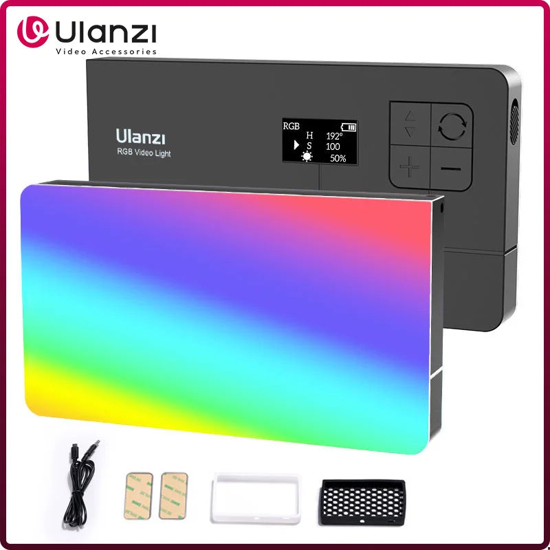 Ulanzi LT002 Painel de luz LED de bolso de 7 polegadas RGB CRI 95+ 2500-9000K com favo de mel 4000mAh Luzes para câmera fotográfica