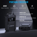 Sistema de monitoramento intra-auricular mono de 4 canais com retorno de palco sem fio Phenyx pro PTM-33 e suporte para rack, ideal para igrejas e casamentos.