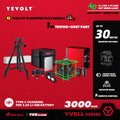 Nível a laser YEVOLT Green Beam, 4 planos, 16 linhas, autonivelante, 360 graus, 3D, que se ajusta ao solo, ferramentas de medição de ladrilhos horizontais e verticais