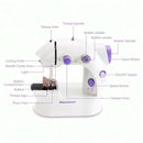 Máquina de costura elétrica portátil com controle de velocidade leve para costura doméstica, acessórios de costura doméstica