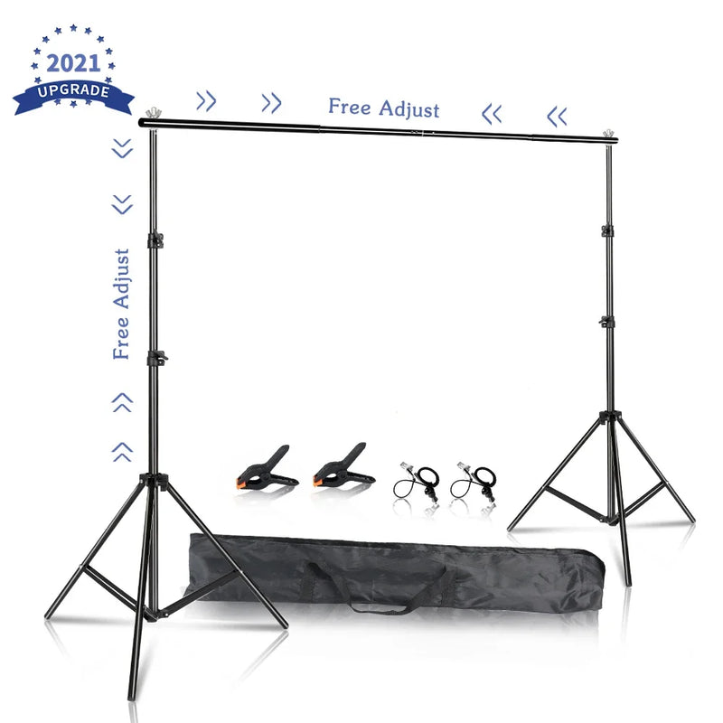 SH Fotografia Fundo Suporte de Fundo Kit de Suporte de Tela de Quadro com Estojo de Transporte para Estúdio de Fotografia e Vídeo de Musselina