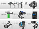 Gimbal FeiyuTech SCORP Mini 3 Pro com alça remota removível e rastreamento AI 4.0 para câmeras mirrorless, câmeras de ação e smartphones.