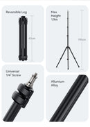 Ulanzi TT43 Tripé portátil ajustável, suporte reversível para luz de preenchimento, caixa macia, luz COB de 40 W com parafuso de 1/4''