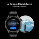 Smartwatch AIWR Peps 1R com tela AMOLED de 1,43 polegadas, compatível com Android e iOS, mostradores com IA, chat, GPT, resistência à água 5ATM e mais de 150 esportes.