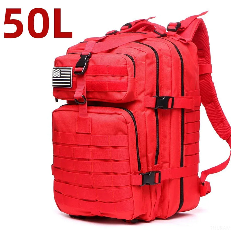 Mochilas impermeáveis de nylon 1000D para atividades ao ar livre, esportivas, táticas, para acampamento, caminhadas, pesca, caça, mochila 25L/50L