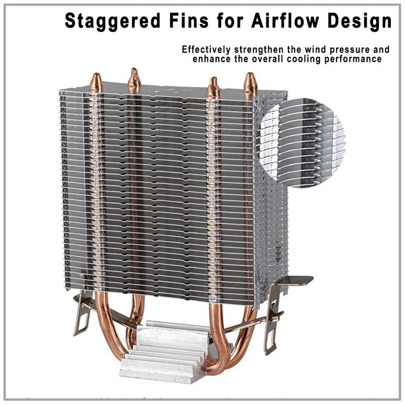 Cooler de processador x99 para LGA 2011 RGB Ventilador IWONGOU 2 Heatpipes CPU Radiator PWM 3Pin Fans para Intel 1366/1700/AM4/AMD