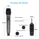 Kit 2 Microfones sem fio profissional com suporte para PC, RGB, UHF Dual Wireless, Karaokê, Coibeu, do Brasil
