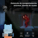 Câmera de vigilância Icsee preta Wi-Fi, monitor de câmera de segurança 4K Ultra HD, câmera de segurança Wi-Fi à prova d'água