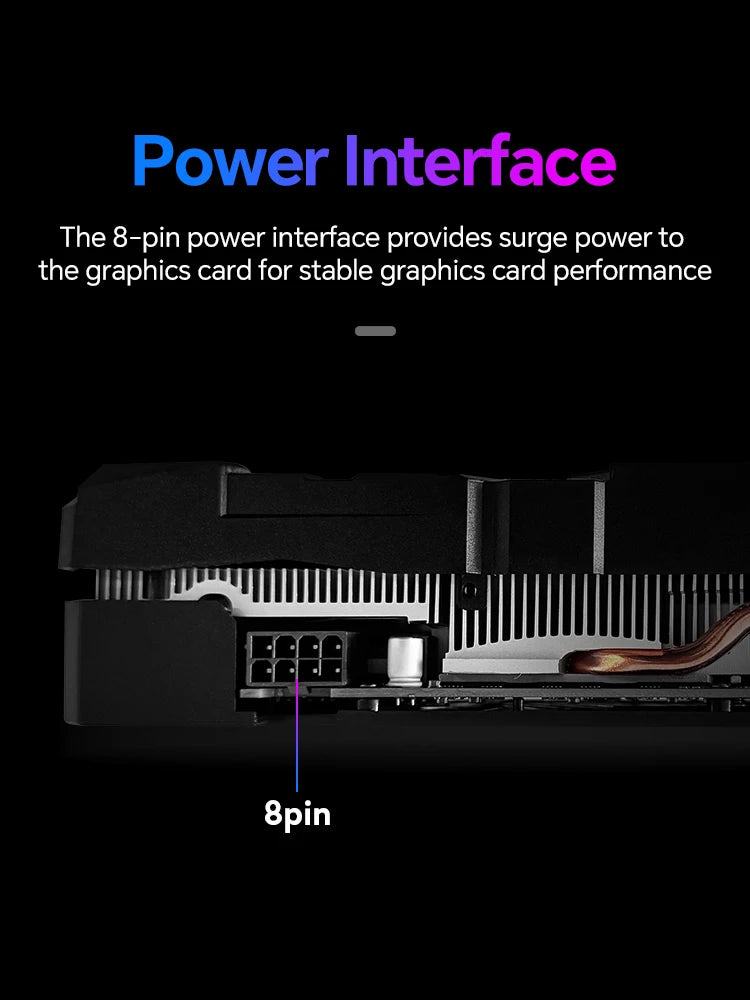 Placa de vídeo JIESHUO Radeon GTX750 e  RX590 8G com memória GDDR5, PCIe 3.0 x16 e DVI/DP.