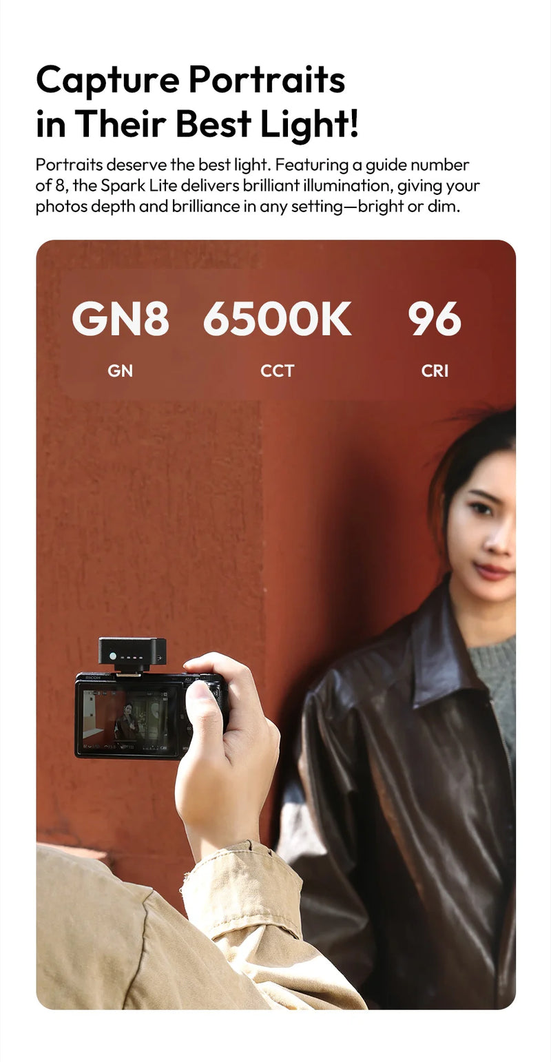 Ulanzi SL01 SL02 Mini Câmera Flash Light SpeedLite GN8 6500K para Canon Sony Nikon Fuji Câmera DSLR Vlog Live Fotografia ao ar livre