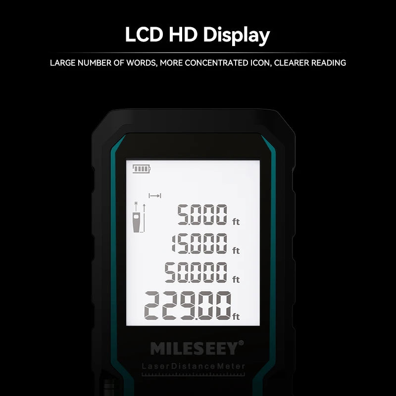 Telêmetro a laser MILESEEY S6 40M 60M 80M 100M Medidor de diatância a laser IP54 Régua eletrônica Ferramenta de medição útil