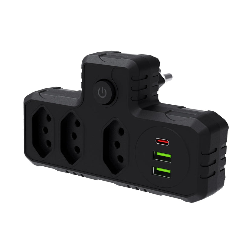 Filtro de Linha extensão com Tomada, universal, USB e Tipo C