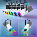 Kit de microfone gamer FIFINE USB/XLR com entrada para fone de ouvido/RGB/braço de braço, conjunto de microfone dinâmico para PC PS5/4 Mixer AmpliGame Branco-AM8TW