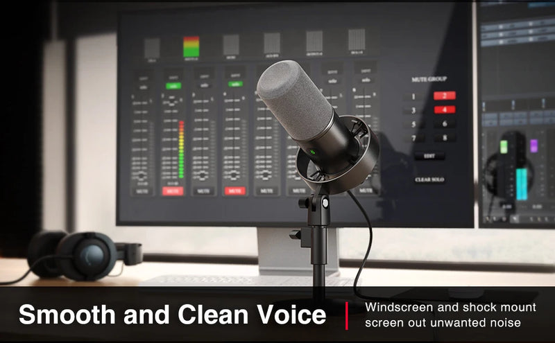 Microfone dinâmico XLR de gravação FIFINE com monitoramento em tempo real, microfone de streaming USB com botão de ganho/mudo por toque para PC, mixer-K688