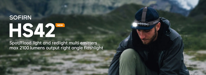 Lanterna de cabeça SOFIRN HS42 2100lm 18650 EDC USB C recarregável com banco de energia Lanterna LED SST40 com magnético para camping