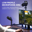 Suporte baixo para microfone de mesa Ulanzi LS26, ajustável em 360°, braço cruzado super longo de 48 cm com suporte para microfone de 1/4'', 3/8'' e 5/8''