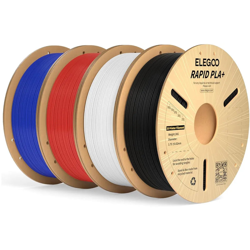 Filamento ELEGOO RAPID PLA+ de 1,75 mm, filamento para impressora 3D, suporta velocidade de impressão de 30-600 mm/s, compatível com a maioria das impressoras 3D FDM