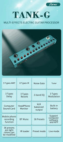 M-VAVE Yuimer KPTPRO 2025 NOVO Pedal de Efeitos para Guitarra TANK G Atualizado para Guitarra e Baixo Multiefeitos, Tank G, TANK B, TANK MINI