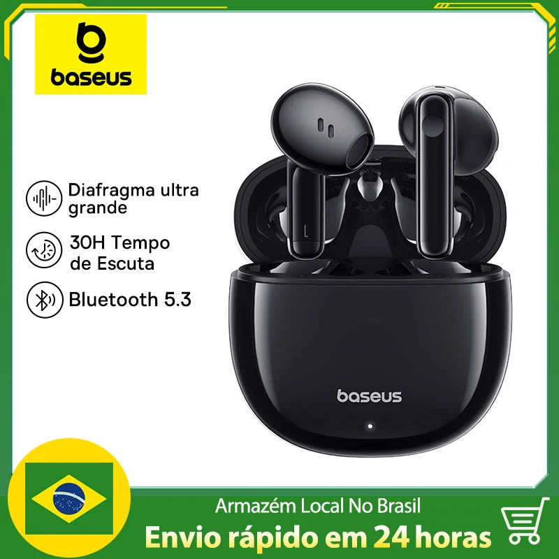 Fone De Ouvido Bluetooth 5.3 Baseus Bowie E13 Som Imersivel Recarregável Latencia Zero