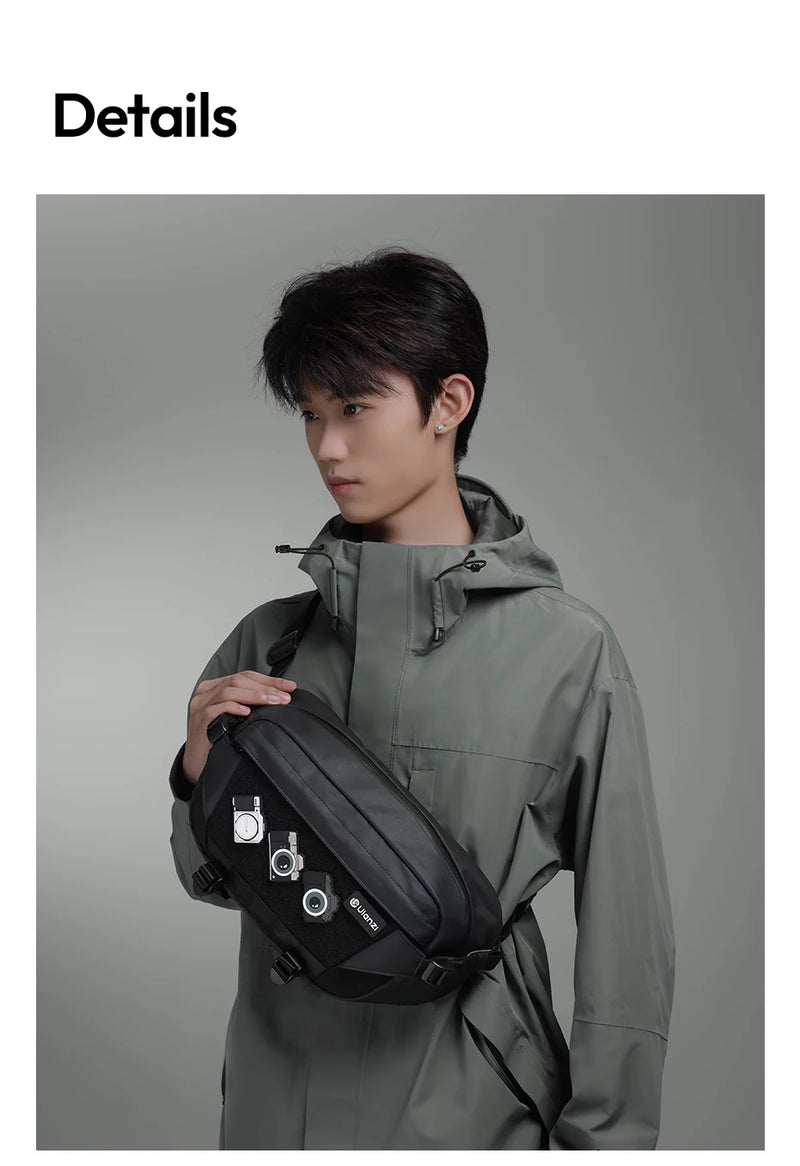 Ulanzi AB02 TAI Bolsa tiracolo para câmera, bolsa casual para viagem, fotografia de rua, bolsa para deslocamento diário, faça você mesmo, personalizável, 9L, grande capacidade